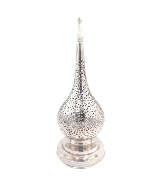 Kamuzra Fiddi Nickel-Plated Brass Table Lamp - Andalusian Decoration | Moroccan Crafts