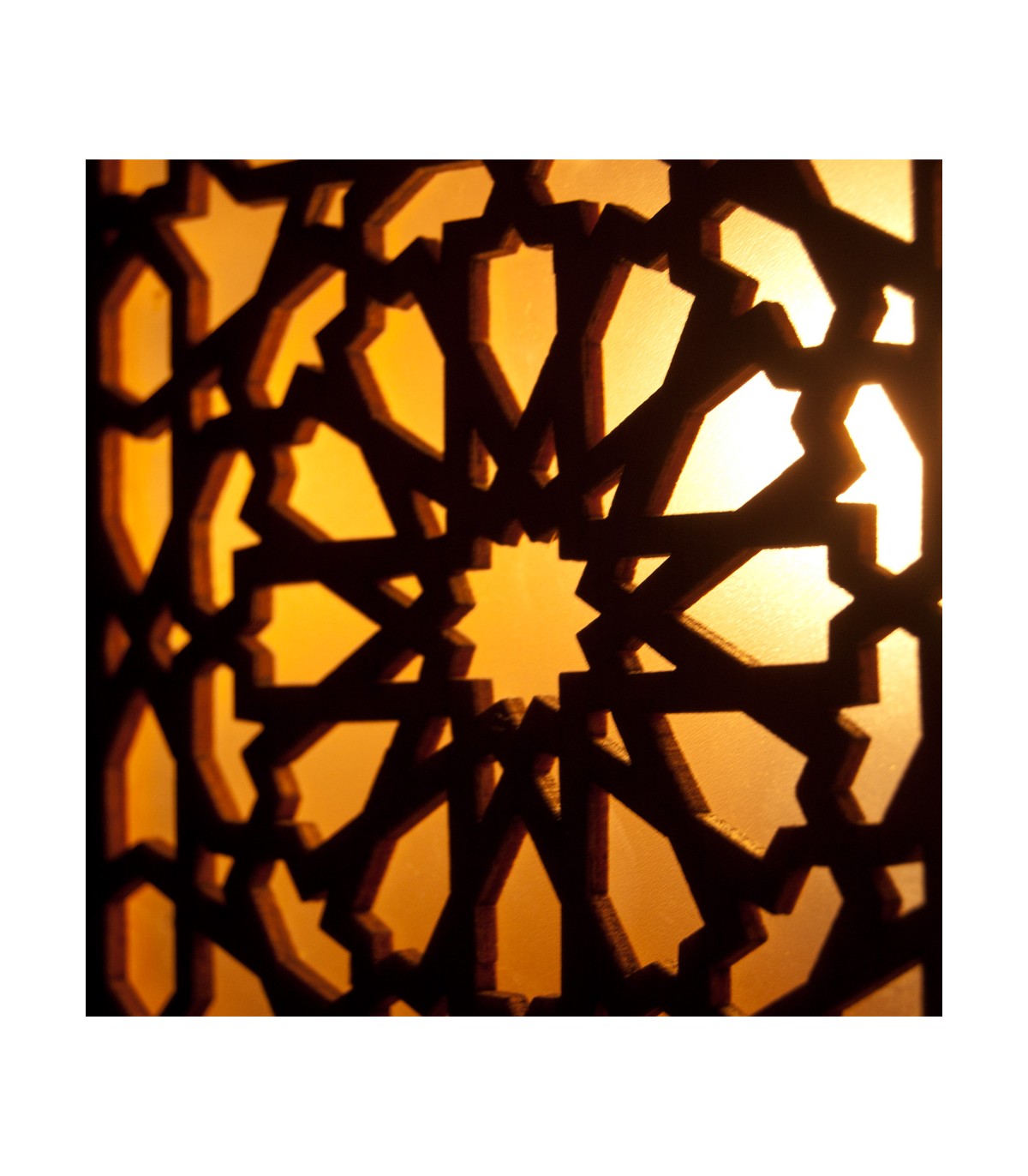 Arabic Lattice Wooden Table Lamp with Andalusian Mosaic Design