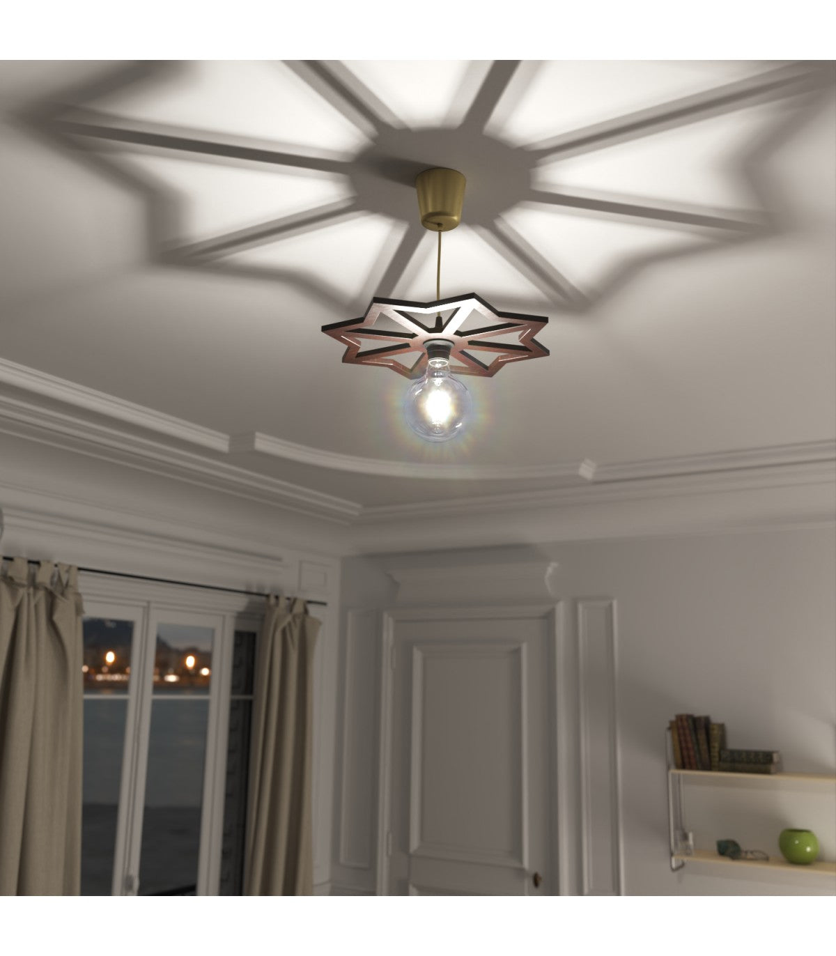 Qamarun Model Ceiling Lamp: Handmade Andalusian Elegance