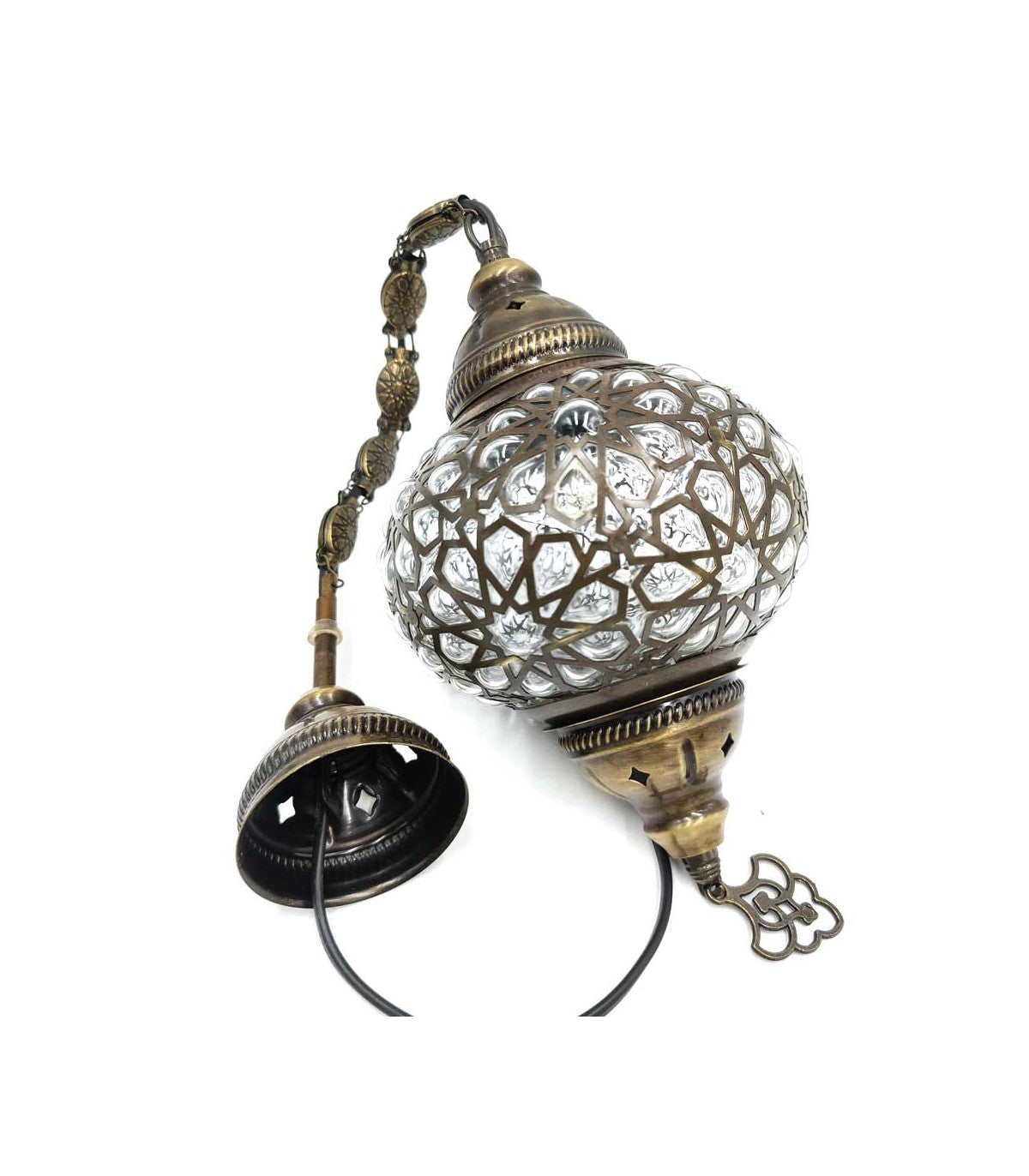 Turkish Ceiling Lamp Ottoman Series 3 - Premium Craftsmanship from Türkiye | Glass and Openwork Metal