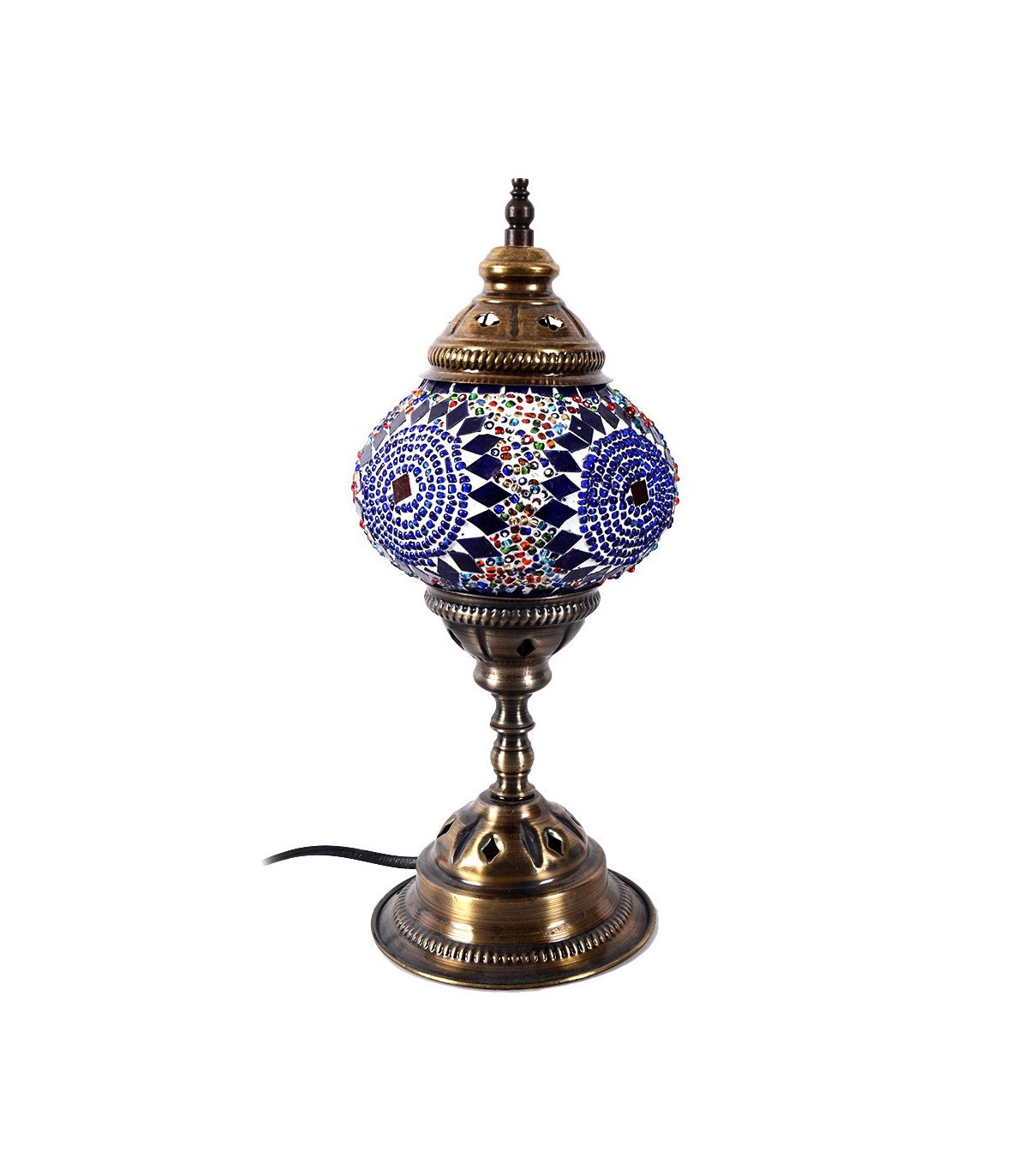 Turkish Glass Mosaic Table Lamp - Handmade in Türkiye