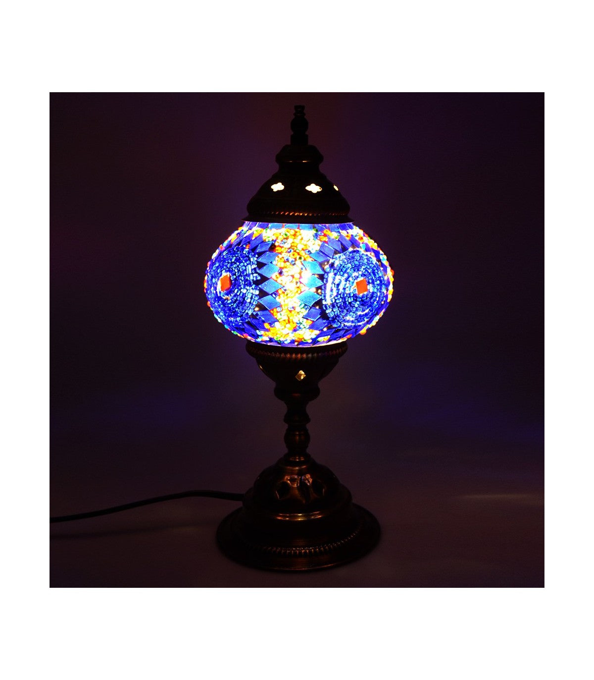 Turkish Glass Mosaic Table Lamp - Handmade in Türkiye