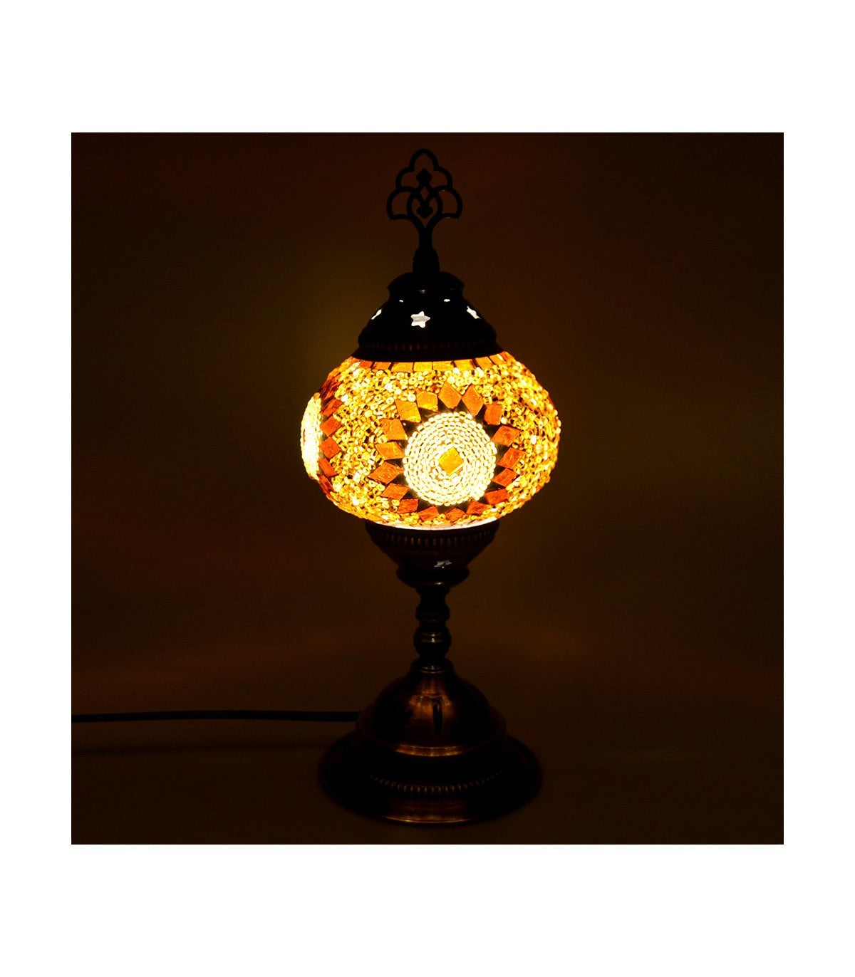 Turkish Glass Mosaic Table Lamp - Handmade in Türkiye