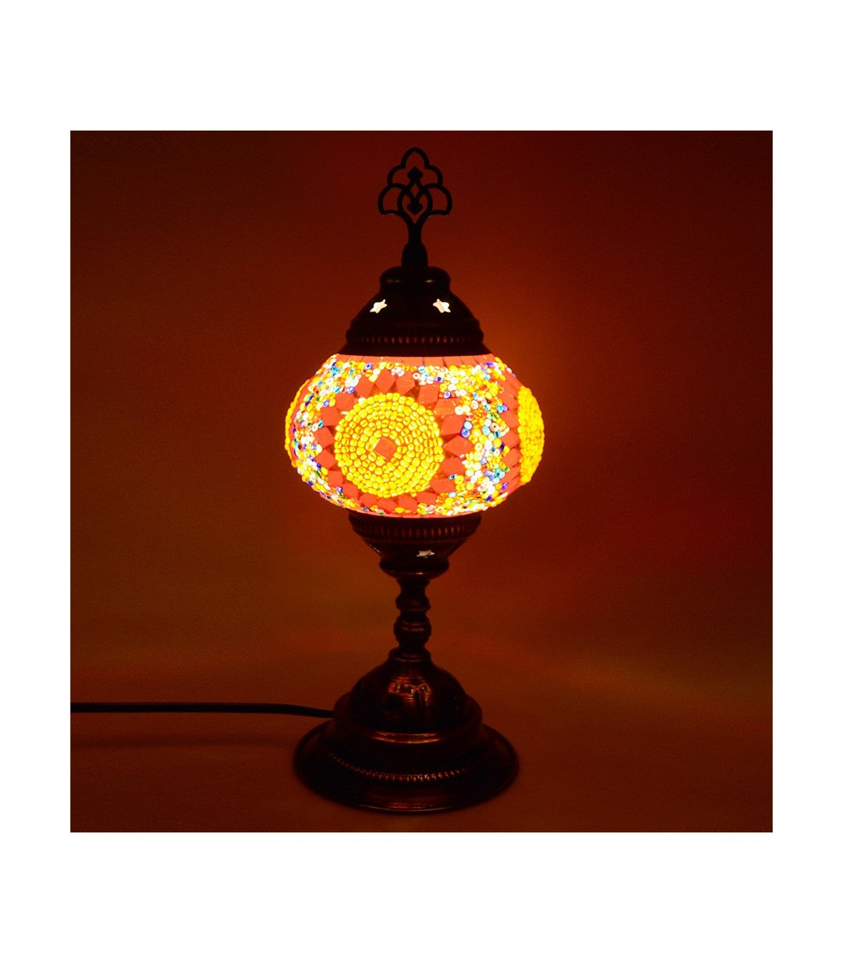 Turkish Glass Mosaic Table Lamp - Handmade in Türkiye