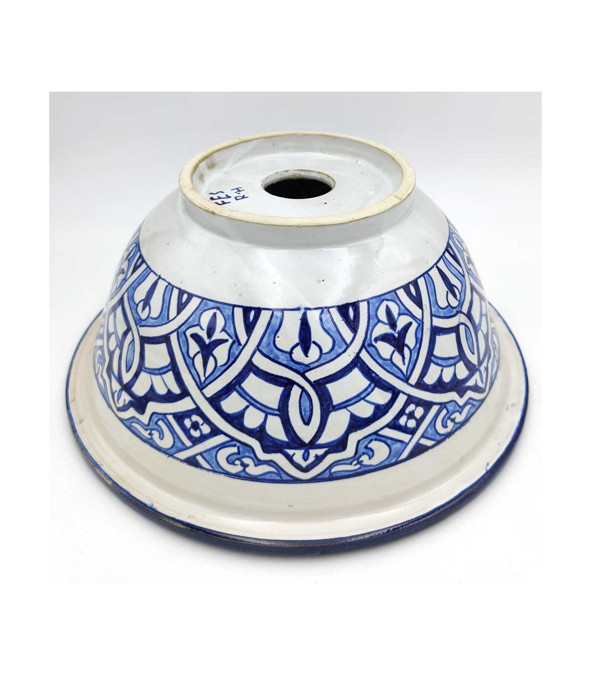 Lavabo Árabe de Cerámica 35cm - Artesanía de Fez - Decoración Marroquí Andalusí - Modelo Hiedra