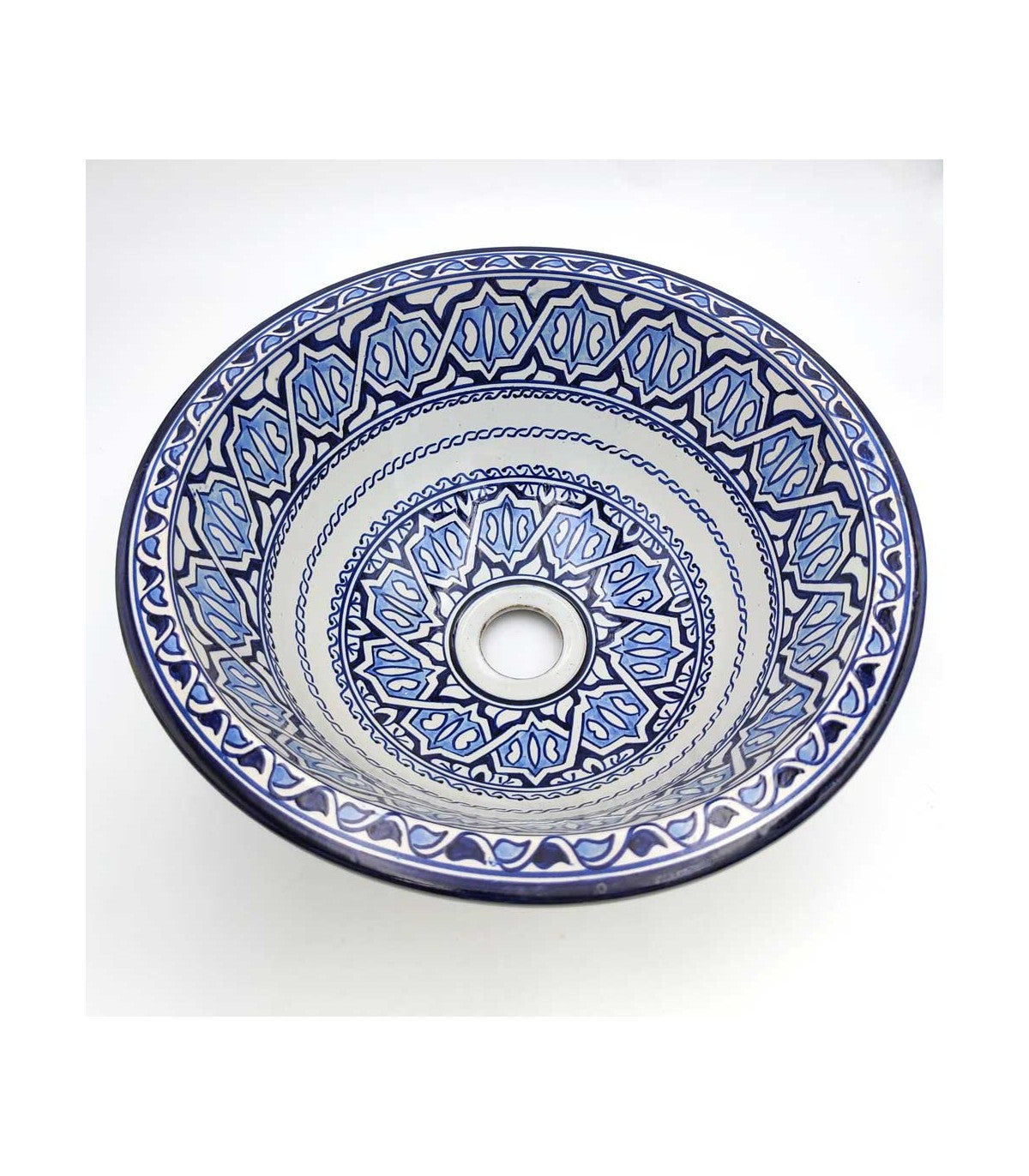 Arabic Handmade Ceramic Washbasin - Honeysuckle Model - Moroccan Andalusian Decoration