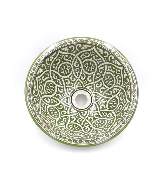 🛁 Évier en céramique émaillée marocaine | Peint à la main | Modèle Zaituna | Inspiré de l'Alhambra