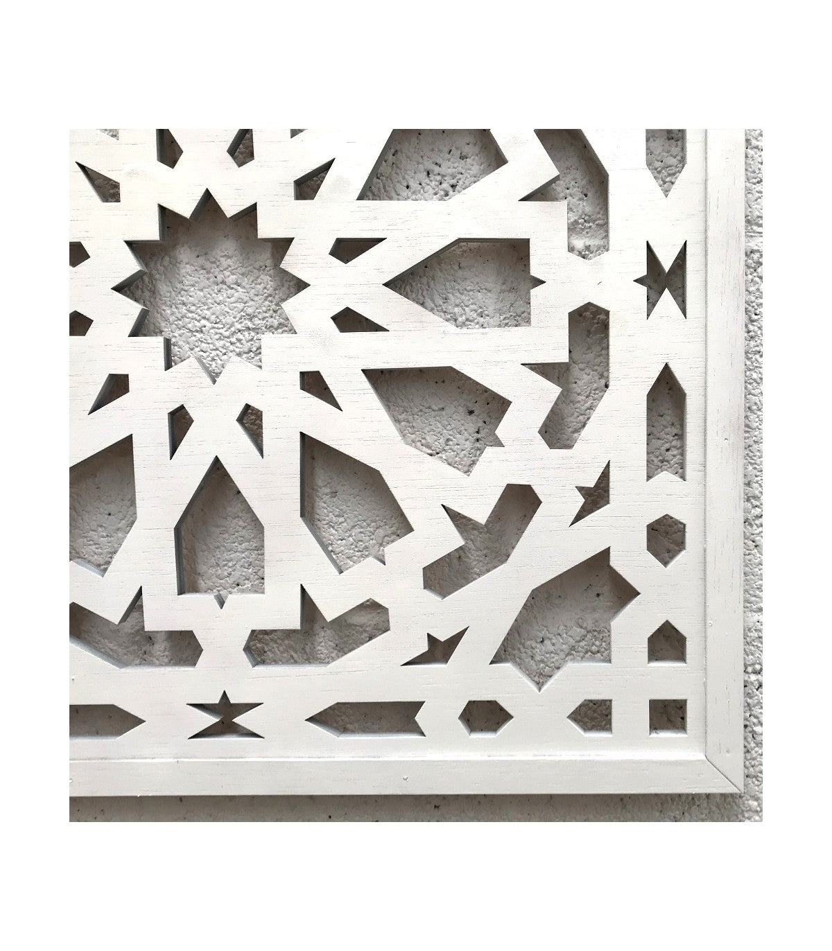 Cadre en treillis arabe - design alhambra - couleur blanche 160cm x 100cm x 1cm