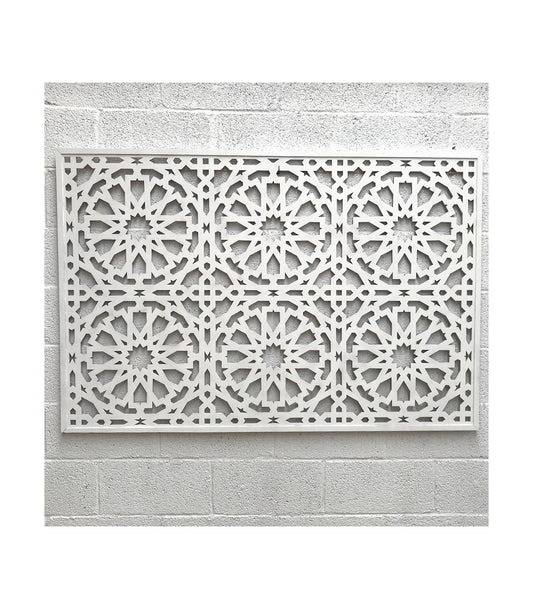 ARABIC LATTE FRAME - ALHAMBRA DESIGN - WHITE COLOR 160cm x 100cm x 1cm 