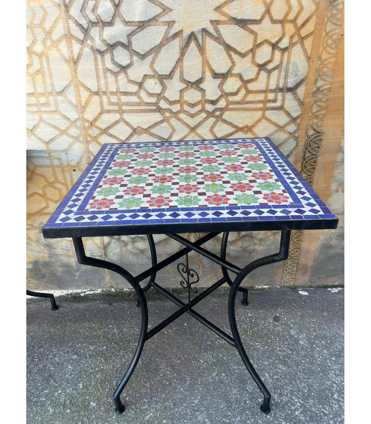 Mesa Mosaico Marroqui Cuadrada 60x60cm - Zellige Fez Jardin Terraza Patio
