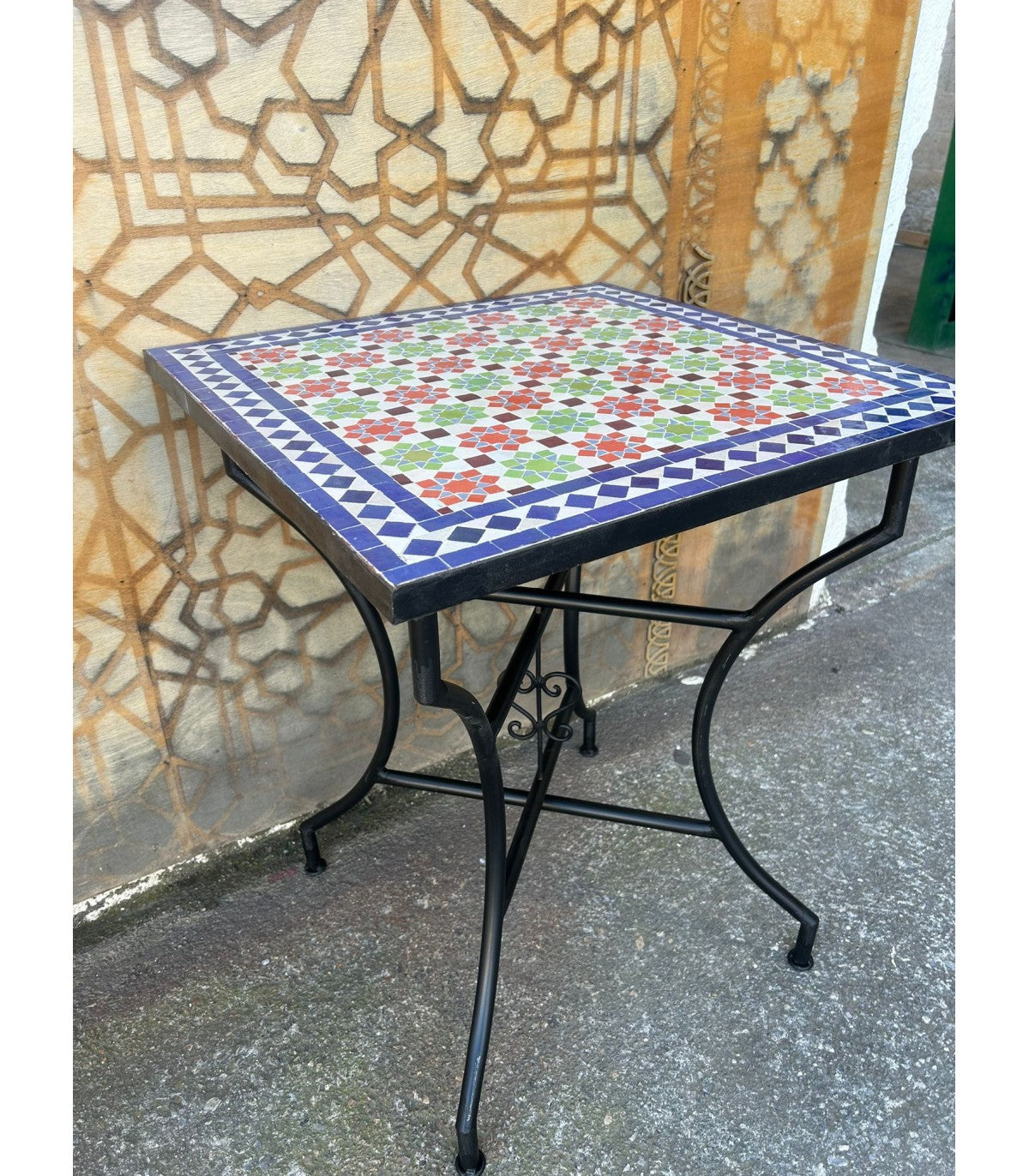 Mesa Mosaico Marroqui Cuadrada 60x60cm - Zellige Fez Jardin Terraza Patio