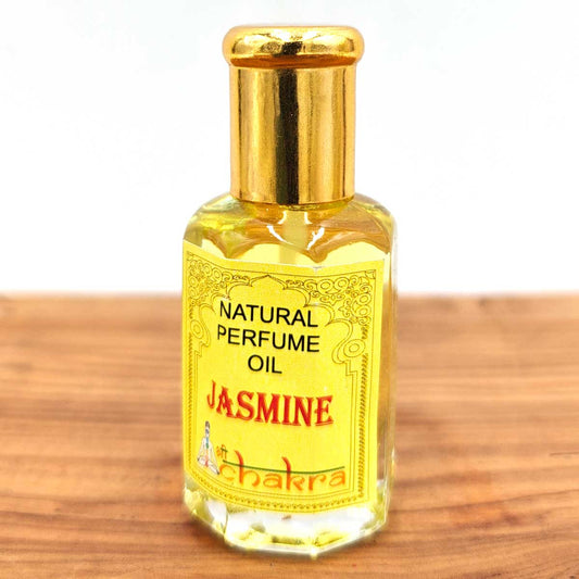 Parfum à l'huile naturelle de jasmin CHAKRA – Roll-On 10 ml | Arôme floral, exotique et sans alcool