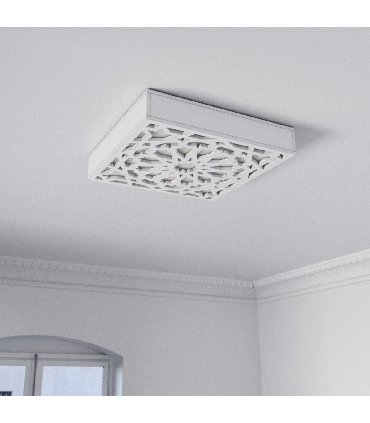 Wooden Ceiling or Wall Light for Ceiling or Wall - Alhambra Model 50x50 cm: Your Space, a Tribute to Arab Beauty