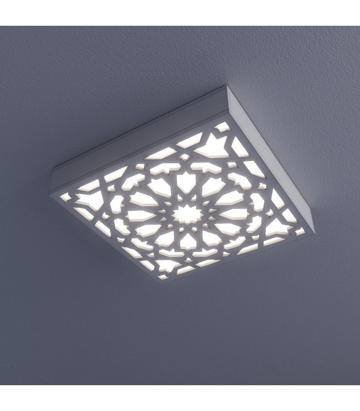 Wooden Ceiling or Wall Light for Ceiling or Wall - Alhambra Model 50x50 cm: Your Space, a Tribute to Arab Beauty