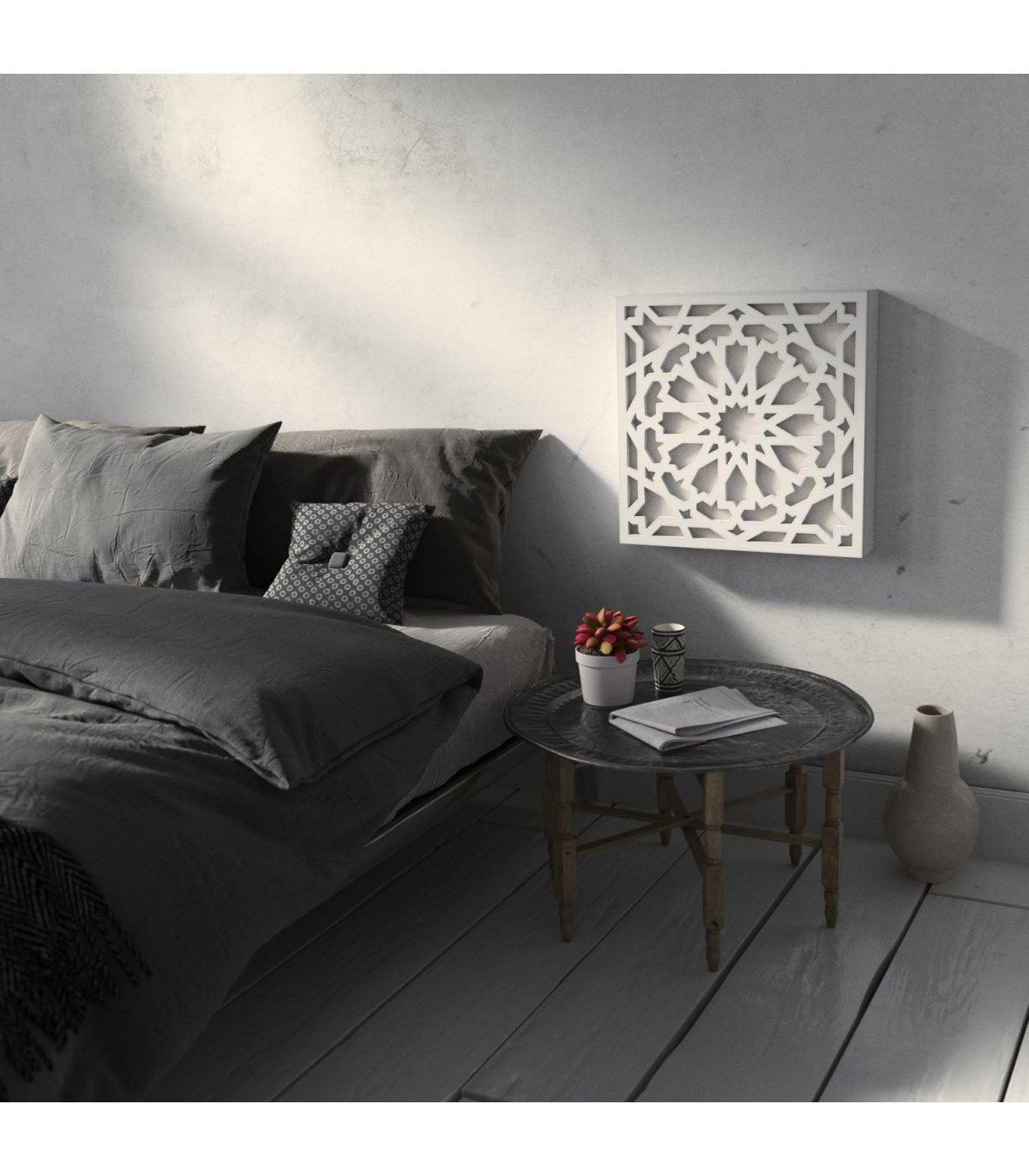 Plafón o Aplique de Madera para Techo o Pared - Modelo Alhambra 50x50 cm: Tu Espacio, un Homenaje a la Belleza Árabe