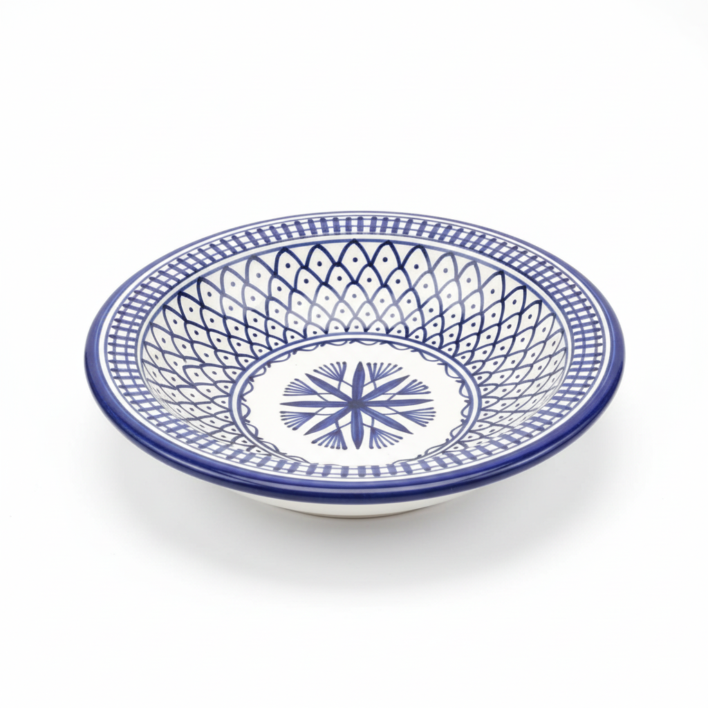 Plato cerámica Fez fondo blanco 45