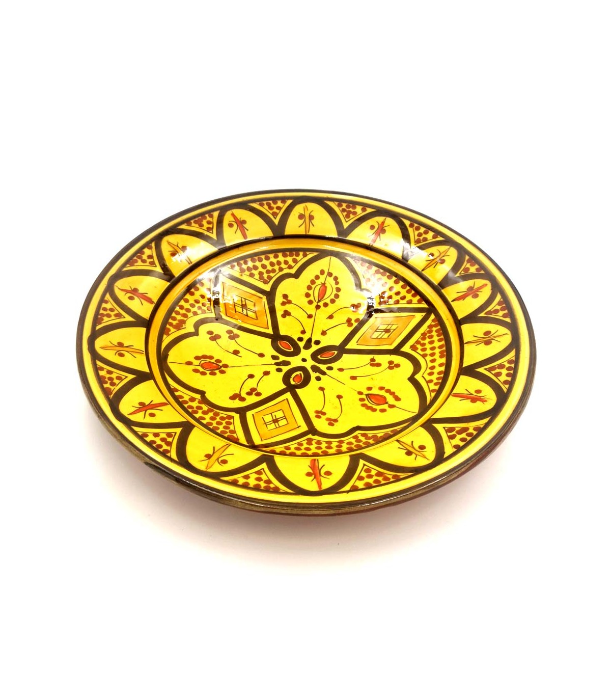 Plato Decorativo Cerámica Andalusí Asfi - Pintado a Mano - Modelo Lainun - Artesanía Marroquí