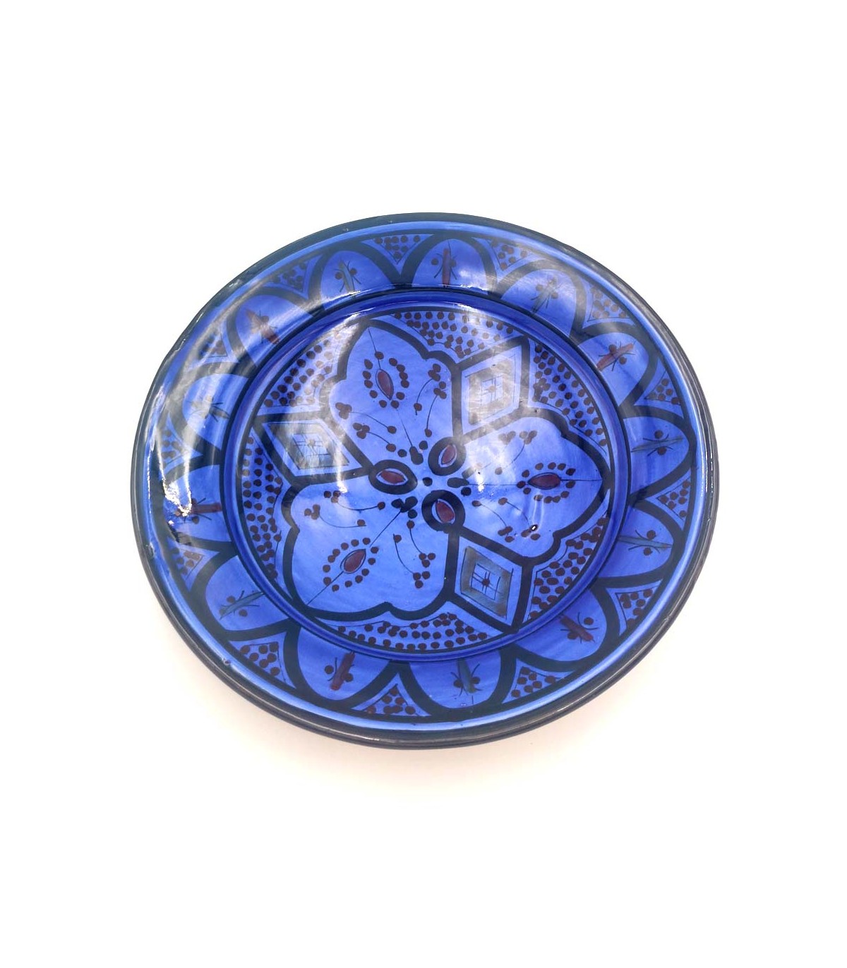 Plato Decorativo Cerámica Andalusí Asfi - Pintado a Mano - Modelo Lainun - Artesanía Marroquí