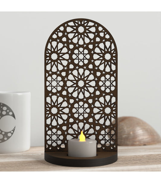 Bab Fátima Openwork Wood Candle Holder: Elegance Inspired by the Alhambra in Granada
