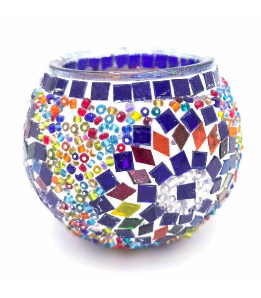 Portavelas Cristal Mosaico Artesanía Turca – Tamaño Nº 2
