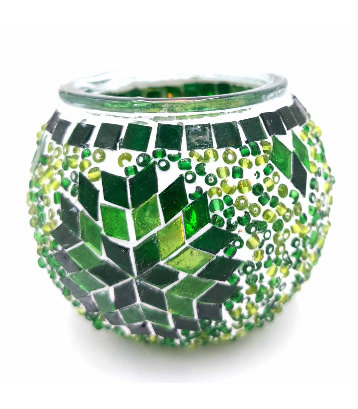 Portavelas Cristal Mosaico Artesanía Turca – Tamaño Nº 2