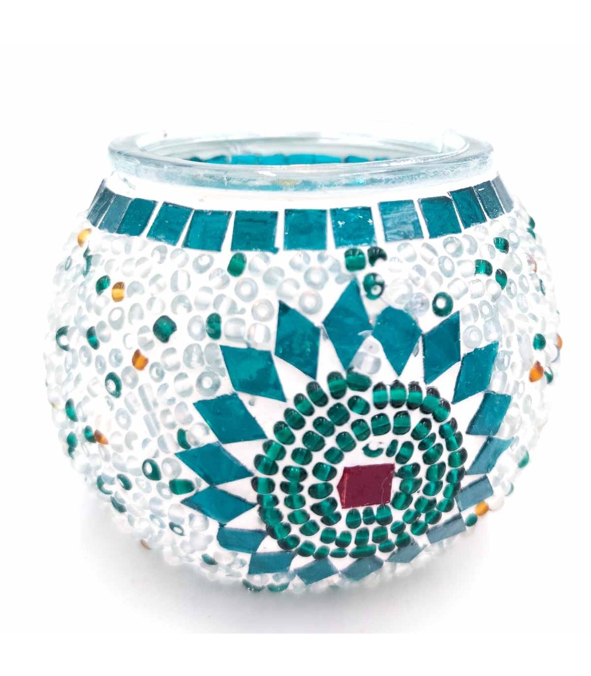 Portavelas Cristal Mosaico Artesanía Turca – Tamaño Nº 2