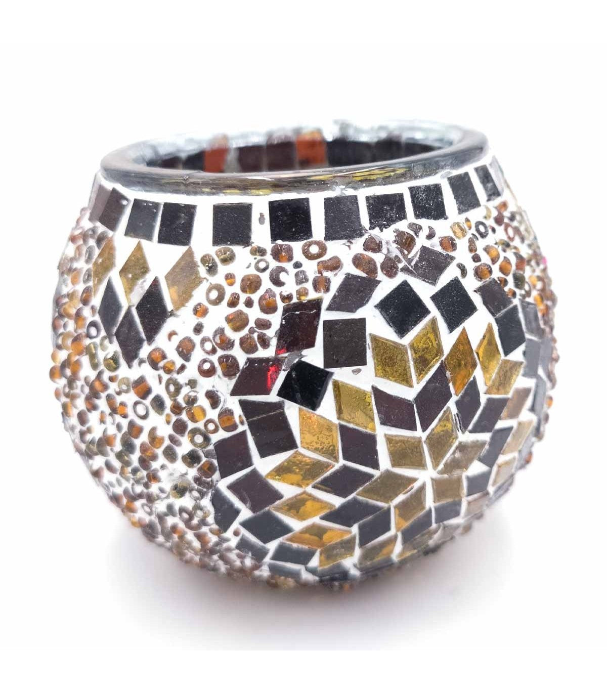 Portavelas Cristal Mosaico Artesanía Turca – Tamaño Nº 2