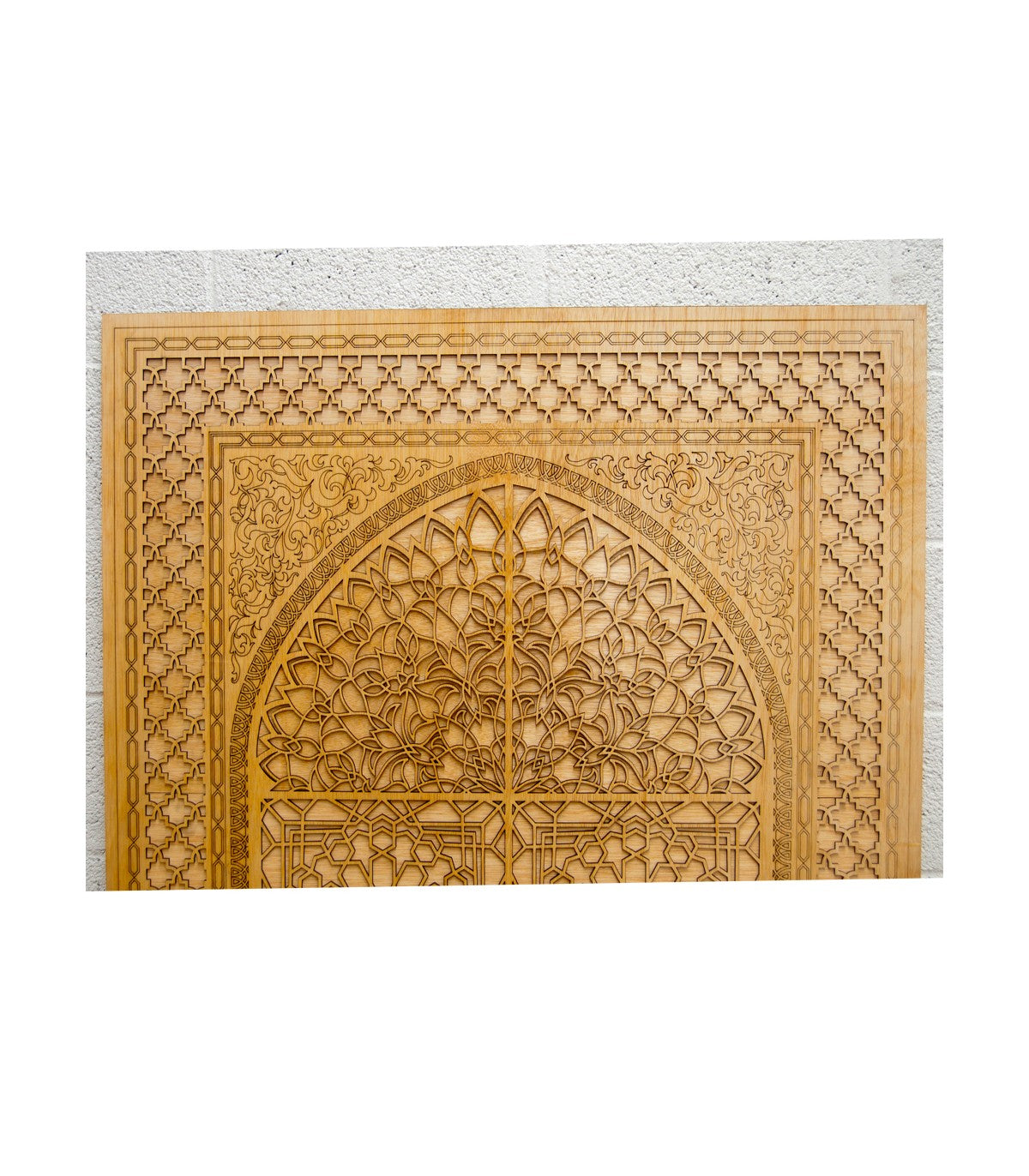 La magie orientale dans votre maison : Porte Sultan en bois à treillis décoratif - 100 x 88 cm