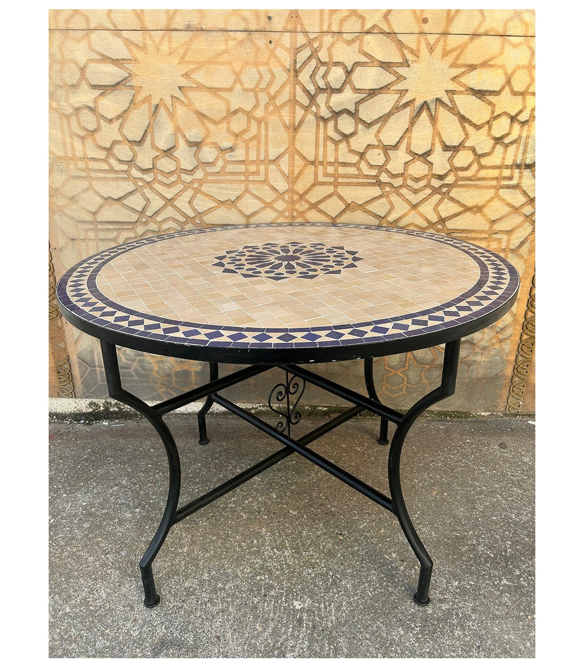 Mesa de Mosaico 100 cm – Estrella Alhambra Generalife | Zelige Artesanal de Fez