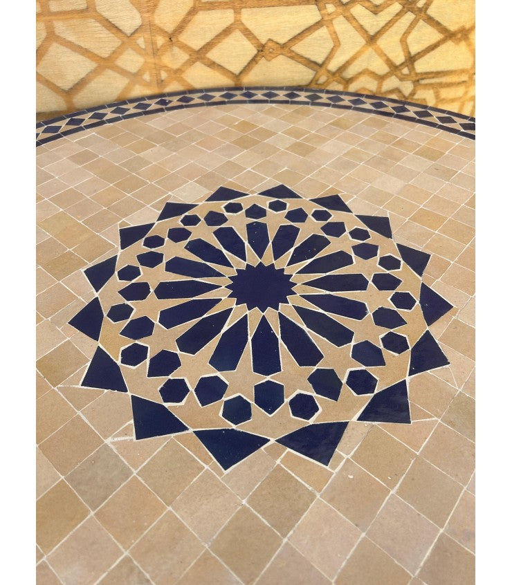 Mesa de Mosaico 100 cm – Estrella Alhambra Generalife | Zelige Artesanal de Fez