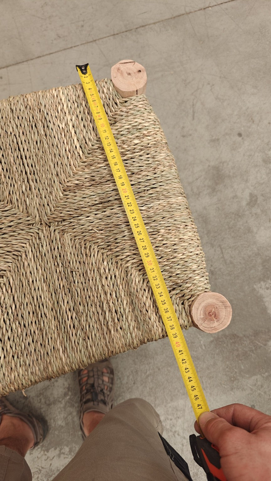 Medida aproximada del asiento de silla alta marroquí artesanal