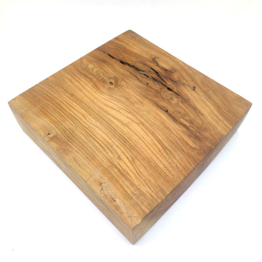 High Quality Olive Wood Board - 7cm Thick, 25x25cm - Natural, Untreated, Ready to Personalize