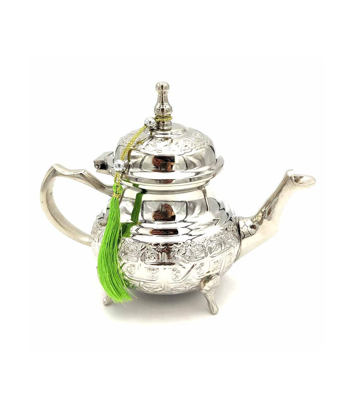 Pack Ceremonia del Té Marroquí Completo - Juego Tradicional de Alpaca Plateada y Cristal Beldi