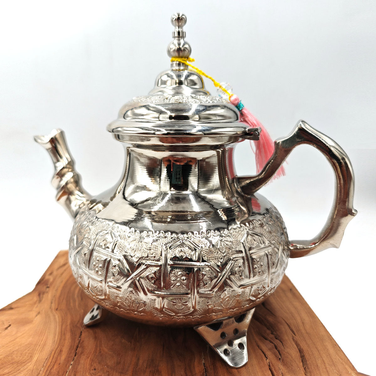 Théière Arabe Marocaine Extra Large - Alpaga Sculpté - Décoration Andalouse - Thé Maure - Modèle Diamant Marocain (1500ml)