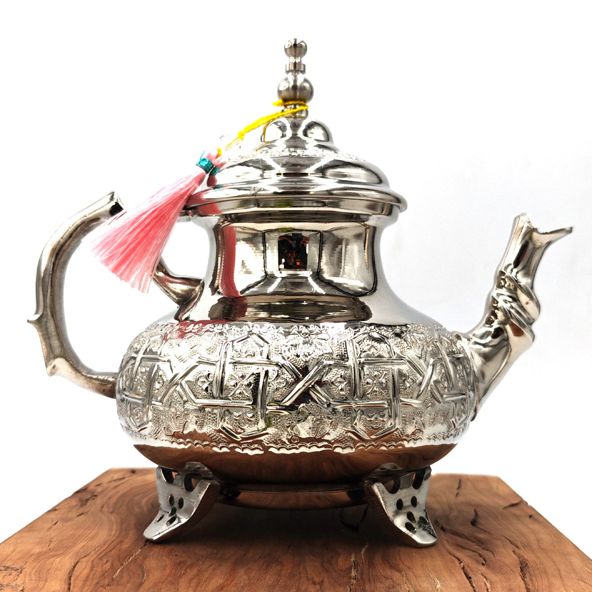 Extra Large Moroccan Arabic Teapot - Carved Alpaca - Andalusian Decoration - Moorish Tea - Moroccan Diamond Model (1500ml)