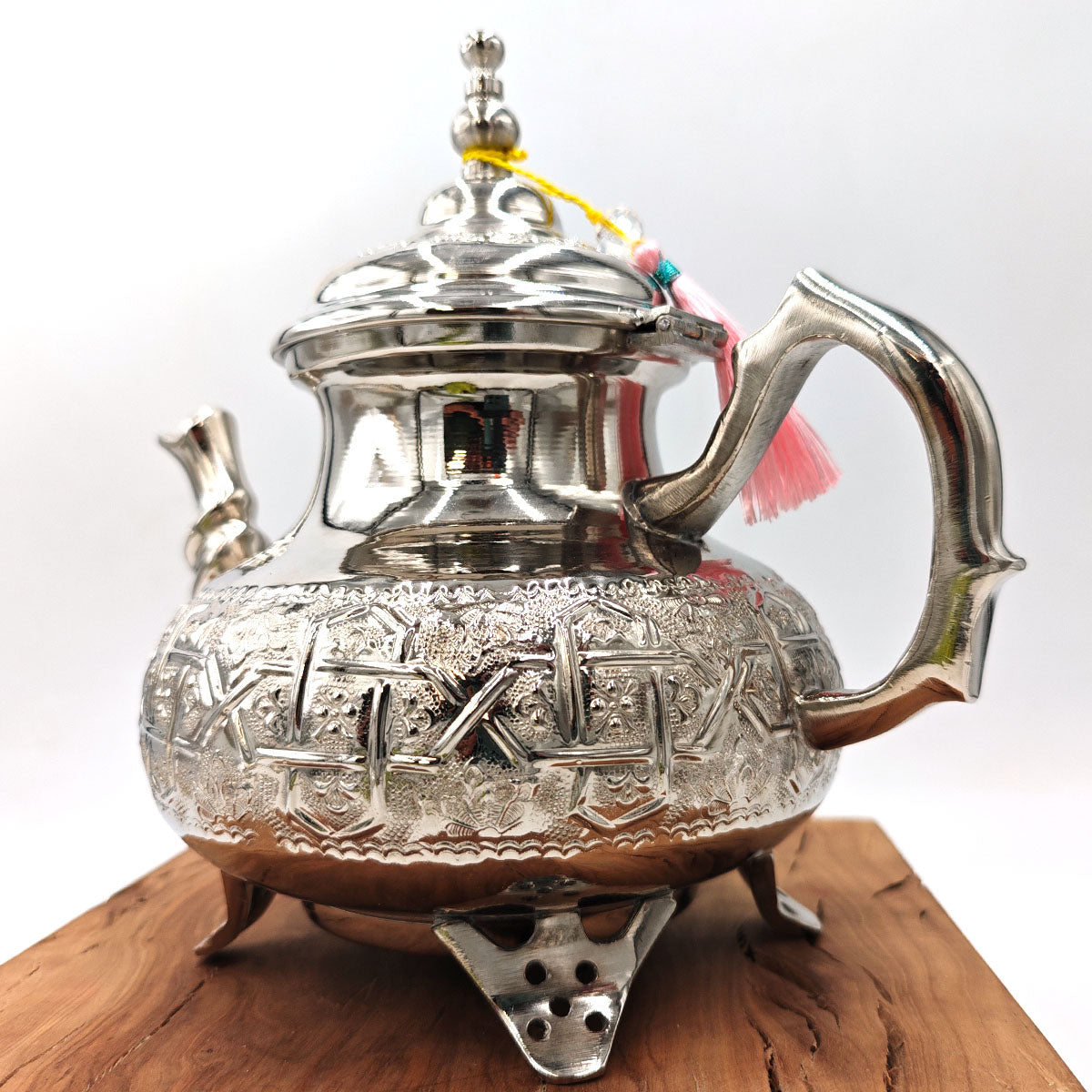 Extra Large Moroccan Arabic Teapot - Carved Alpaca - Andalusian Decoration - Moorish Tea - Moroccan Diamond Model (1500ml)