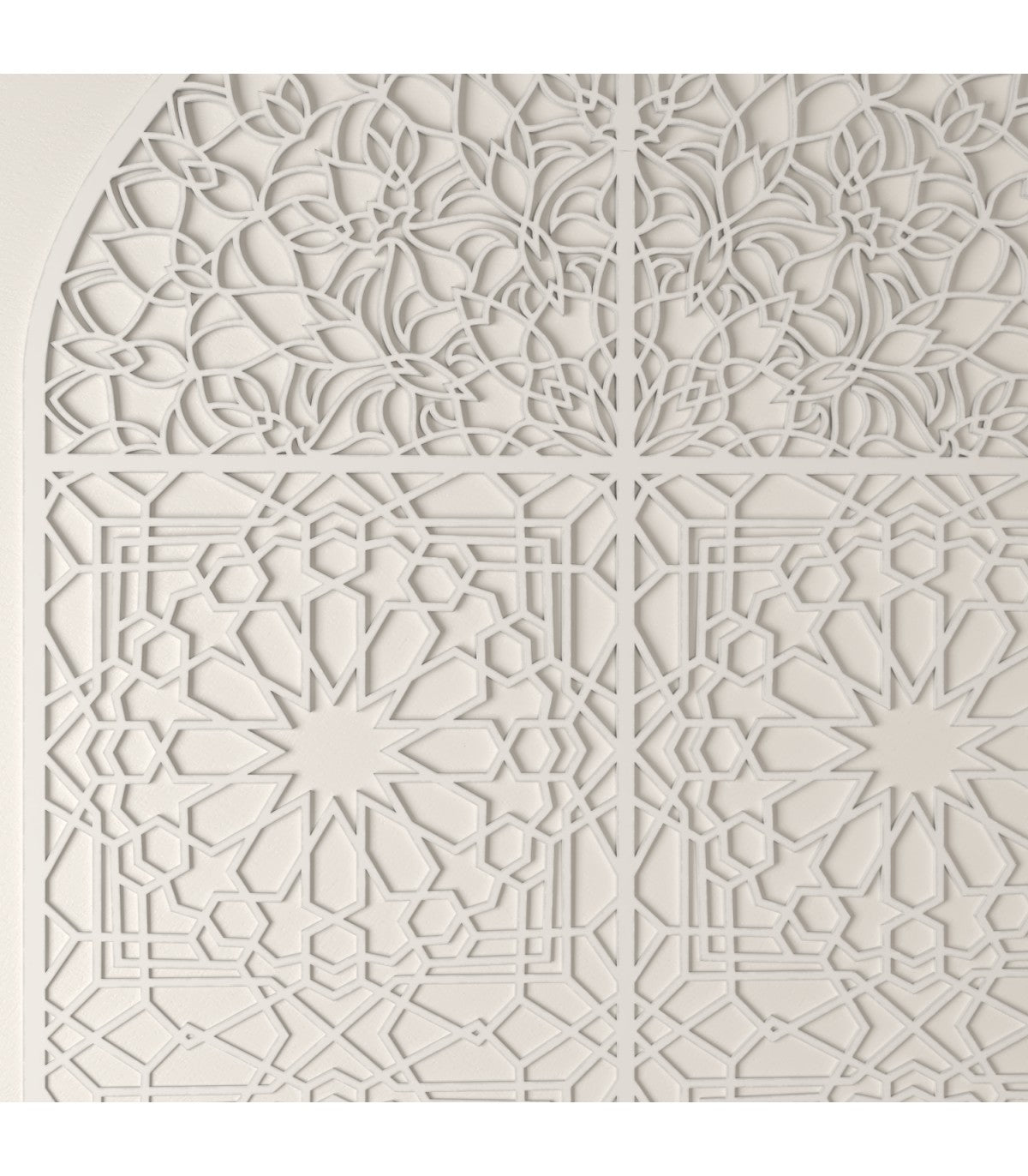 Geometric and Floral Arabic Wooden Door Celosia Inspired by the Alhambra